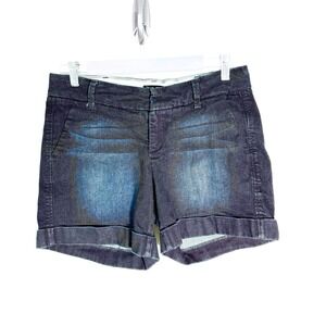 Dear John Galaxy Denim Shorts‎ Women's Size 28 Dark Wash Cuffed Mid Rise